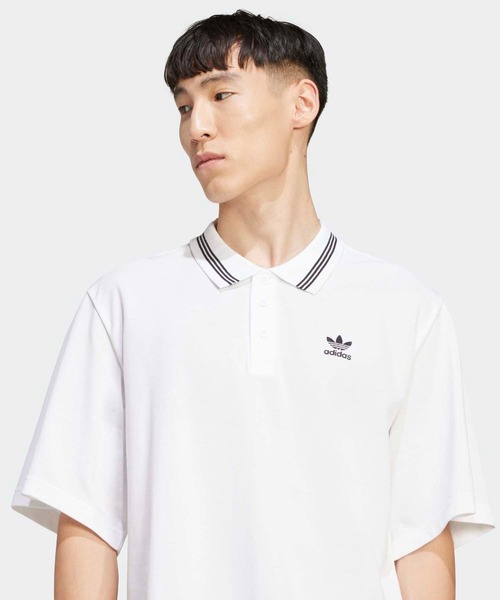 adidas(アディダス)の「アディダス アディカラー ルーズフィット ポロシャツ / アディダスオリジナルス adidas Originals(Tシャツ/カットソー・メンズ・ホワイト・X-SMALL/3XL/LARGE/MEDIUM/XX-SMALL/X-LARGE/SMALL/XX-LARGE)」の3枚目の写真