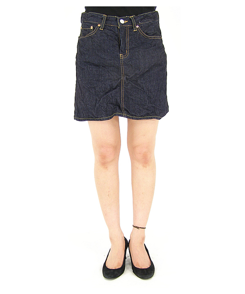 BEAMS BOY（ビームスボーイ）の「BEAMS BOY / ワンウォッシュ シワデニム5Pショート（デニムスカート・レディース・インディゴブルー・0/1/2）」の3枚目の写真