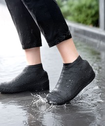 (KE) 【 突然の雨でも安心 】 雨の日も、お気に入りの靴で◎ 普段は鞄に収納♪ シリコン製の防水シューズ靴カバー【 22.5~28.0cm 】