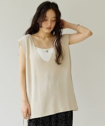 【Noka】深Vスリットニットベスト《WEB限定》