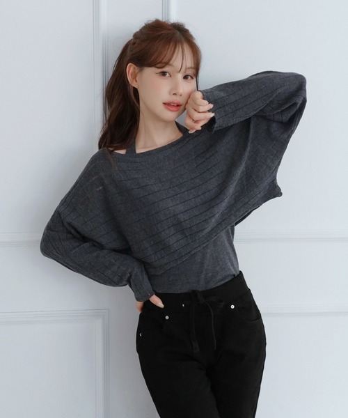 by muni:r(バイ ムニール)の「レイヤードシアーニットセット/2026 AW COLLECTION(ニット/セーター・レディース・グレー/ベージュ/チャコール・FREE)」の13枚目の写真