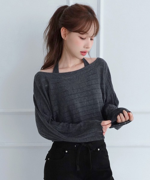 by muni:r(バイ ムニール)の「レイヤードシアーニットセット/2026 AW COLLECTION(ニット/セーター・レディース・グレー/ベージュ/チャコール・FREE)」の16枚目の写真