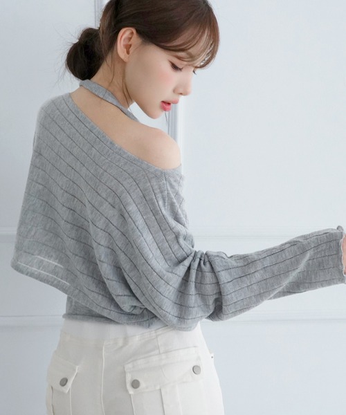 by muni:r(バイ ムニール)の「レイヤードシアーニットセット/2026 AW COLLECTION(ニット/セーター・レディース・グレー/ベージュ/チャコール・FREE)」の8枚目の写真