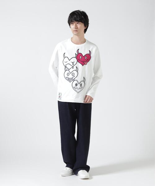 TRIPPY ART（トリッピーアート）の「TRIPPY ART（トリッピーアート）ONI HERTS 3D L/S TEE（Tシャツ/カットソー・メンズ・ホワイト・S/L/M/XL）」の3枚目の写真