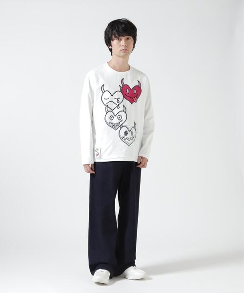 TRIPPY ART（トリッピーアート）の「TRIPPY ART（トリッピーアート）ONI HERTS 3D L/S TEE（Tシャツ/カットソー・メンズ・ホワイト・S/L/M/XL）」の4枚目の写真