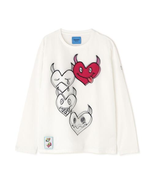 TRIPPY ART（トリッピーアート）の「TRIPPY ART（トリッピーアート）ONI HERTS 3D L/S TEE（Tシャツ/カットソー・メンズ・ホワイト・S/L/M/XL）」の12枚目の写真
