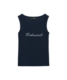 LETTERING SLEEVELESS TOP_NAVY