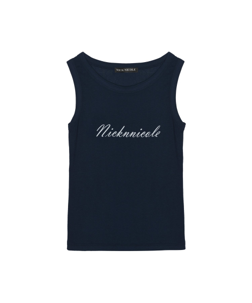 NICK&NICOLE(ニックアンドニコール)の「LETTERING SLEEVELESS TOP_NAVY(Tシャツ/カットソー・レディース・その他・FREE)」の1枚目の写真