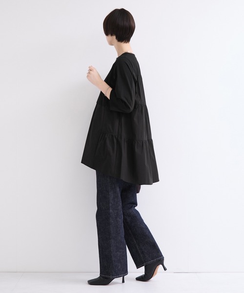 le cercle ADAM ET ROPE'(ルセルクルアダムエロペ)の「ドッキングティアードトップス(Tシャツ/カットソー・レディース・ホワイト/ブラック/ピンク系その他2・FREE)」の5枚目の写真