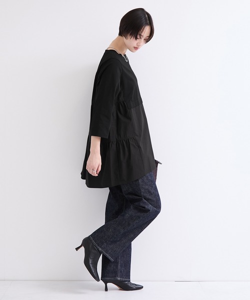 le cercle ADAM ET ROPE'(ルセルクルアダムエロペ)の「ドッキングティアードトップス(Tシャツ/カットソー・レディース・ホワイト/ブラック/ピンク系その他2・FREE)」の6枚目の写真
