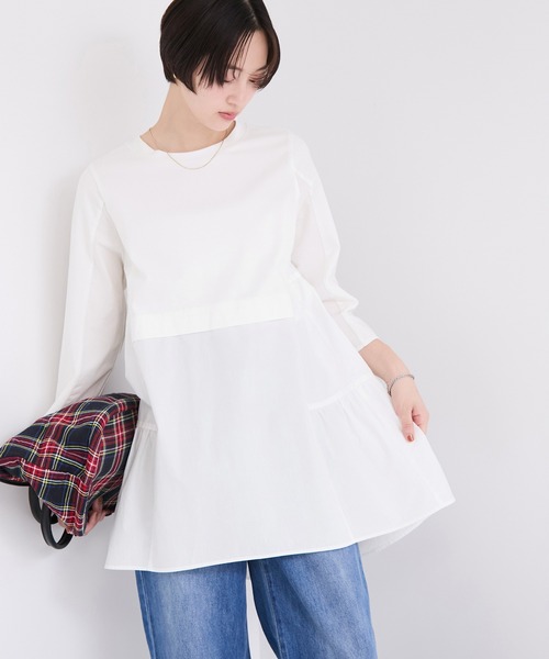 le cercle ADAM ET ROPE'(ルセルクルアダムエロペ)の「ドッキングティアードトップス(Tシャツ/カットソー・レディース・ホワイト/ブラック/ピンク系その他2・FREE)」の11枚目の写真