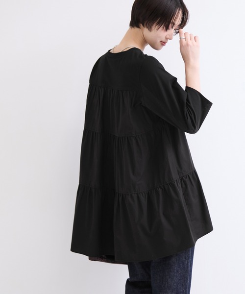 le cercle ADAM ET ROPE'(ルセルクルアダムエロペ)の「ドッキングティアードトップス(Tシャツ/カットソー・レディース・ホワイト/ブラック/ピンク系その他2・FREE)」の12枚目の写真