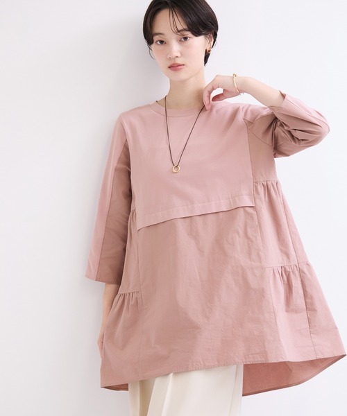 le cercle ADAM ET ROPE'(ルセルクルアダムエロペ)の「ドッキングティアードトップス(Tシャツ/カットソー・レディース・ホワイト/ブラック/ピンク系その他2・FREE)」の13枚目の写真