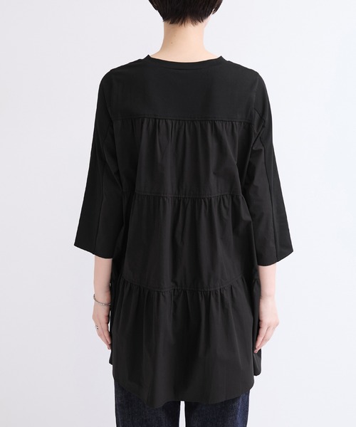 le cercle ADAM ET ROPE'(ルセルクルアダムエロペ)の「ドッキングティアードトップス(Tシャツ/カットソー・レディース・ホワイト/ブラック/ピンク系その他2・FREE)」の16枚目の写真