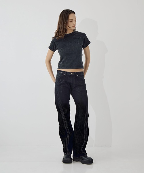 NVRFRGT(ネヴァーフォーゲット)の「別注 COATING FADE TWIST JEANS(デニムパンツ・レディース・ブラック/ブルー・XS/S)」の12枚目の写真