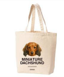 Moftique（モフティック） トートバッグ キャンバス マチ有 ミニチュアダックスフンド 犬 アニマルプリント Mサイズ ユニセックス