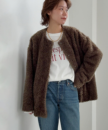 JOURNAL STANDARD relume（ジャーナルスタンダード　レリューム）の「《追加》ボアカラーレスジャケット（ブルゾン）」