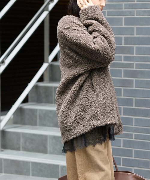 JOURNAL STANDARD relume(ジャーナルスタンダード レリューム)の「《追加》ボアカラーレスジャケット(ブルゾン・レディース・チャコールグレー/ブラウン・FREE)」の8枚目の写真