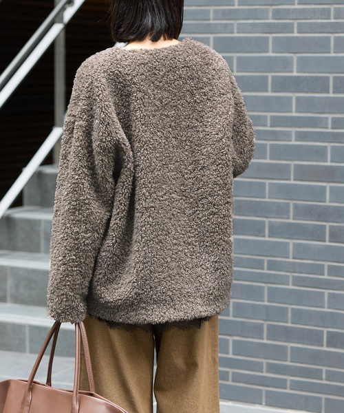JOURNAL STANDARD relume(ジャーナルスタンダード レリューム)の「《追加》ボアカラーレスジャケット(ブルゾン・レディース・チャコールグレー/ブラウン・FREE)」の9枚目の写真