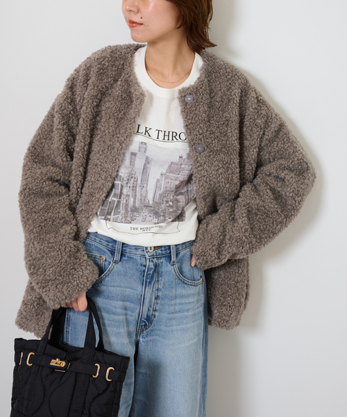 JOURNAL STANDARD relume(ジャーナルスタンダード レリューム)の「《追加》ボアカラーレスジャケット(ブルゾン・レディース・チャコールグレー/ブラウン・FREE)」の22枚目の写真