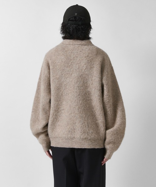 Lui's(ルイス)の「【Neucon】FINE SOFT SHAGGY KNIT POLO / ファインソフトシャギーニットポロシャツ(ニット/セーター・メンズ・チャコールグレー/グレイッシュベージュ/ダークブルー/ブラック・1/2)」の18枚目の写真