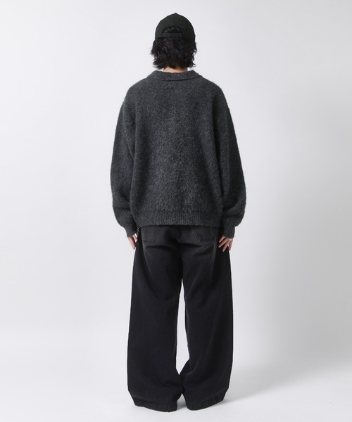 Lui's(ルイス)の「【Neucon】FINE SOFT SHAGGY KNIT POLO / ファインソフトシャギーニットポロシャツ(ニット/セーター・メンズ・チャコールグレー/グレイッシュベージュ/ダークブルー/ブラック・1/2)」の12枚目の写真