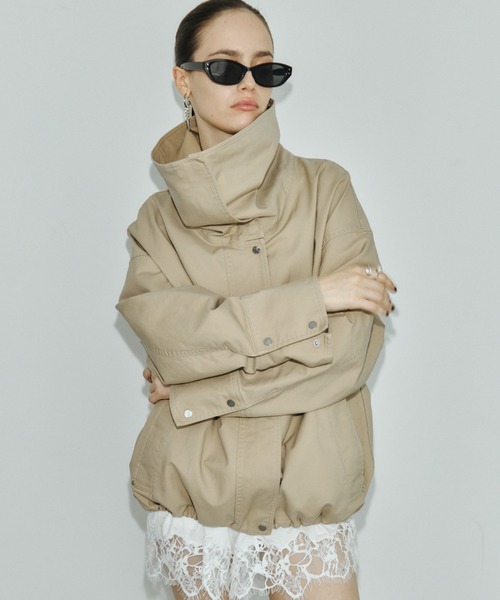 JOSE MOON(ジョゼムーン)の「COTTON 2WAY BLOUSON/コットン2WAYブルゾン(その他アウター・レディース・ベージュ/ブラック・38/36)」の1枚目の写真
