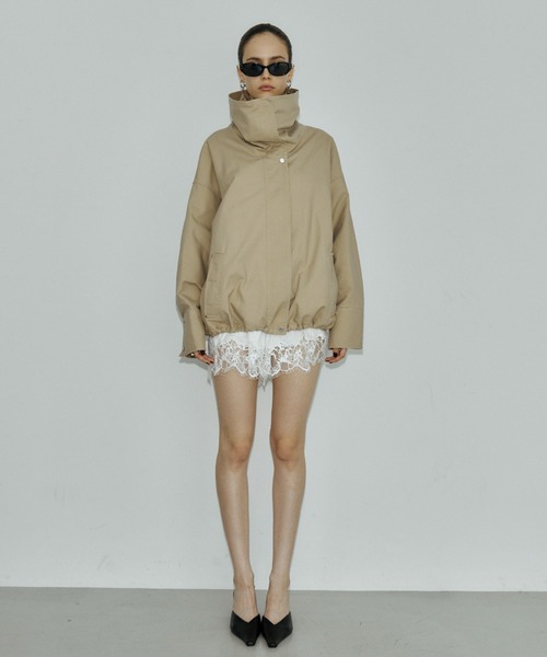 JOSE MOON(ジョゼムーン)の「COTTON 2WAY BLOUSON/コットン2WAYブルゾン(その他アウター・レディース・ベージュ/ブラック・38/36)」の10枚目の写真