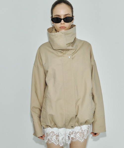 JOSE MOON(ジョゼムーン)の「COTTON 2WAY BLOUSON/コットン2WAYブルゾン(その他アウター・レディース・ベージュ/ブラック・38/36)」の3枚目の写真