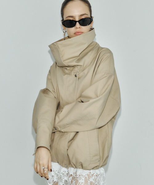 JOSE MOON(ジョゼムーン)の「COTTON 2WAY BLOUSON/コットン2WAYブルゾン(その他アウター・レディース・ベージュ/ブラック・38/36)」の5枚目の写真