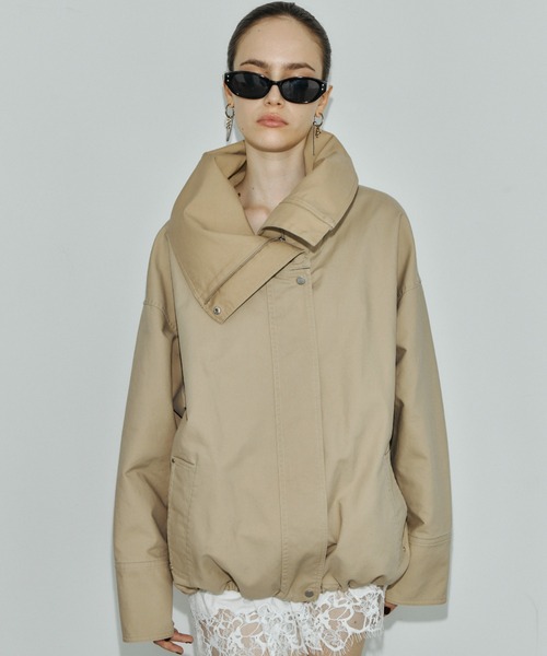 JOSE MOON(ジョゼムーン)の「COTTON 2WAY BLOUSON/コットン2WAYブルゾン(その他アウター・レディース・ベージュ/ブラック・38/36)」の7枚目の写真