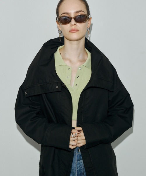 JOSE MOON(ジョゼムーン)の「COTTON 2WAY BLOUSON/コットン2WAYブルゾン(その他アウター・レディース・ベージュ/ブラック・38/36)」の22枚目の写真
