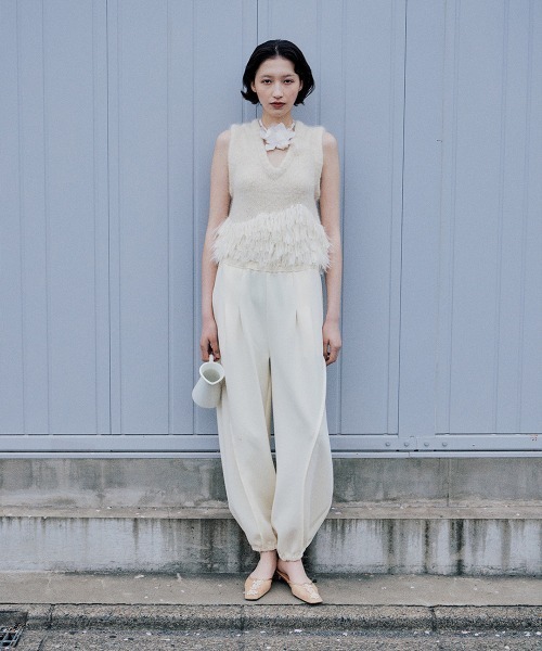 leinwande（ラインヴァンド）の「【leinwande】26AW新作 Balloon Track Pants / バルーントラックパンツ（その他パンツ・レディース・White/Black・ONE SIZE）」の3枚目の写真