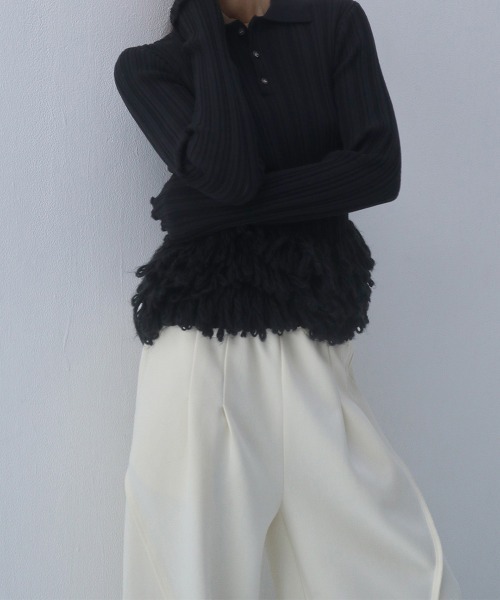 leinwande（ラインヴァンド）の「【leinwande】26AW新作 Balloon Track Pants / バルーントラックパンツ（その他パンツ・レディース・White/Black・ONE SIZE）」の6枚目の写真