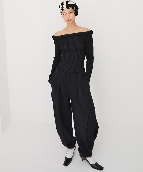 leinwande（ラインヴァンド）の「【leinwande】26AW新作 Balloon Track Pants / バルーントラックパンツ（その他パンツ・レディース・White/Black・ONE SIZE）」の7枚目の写真