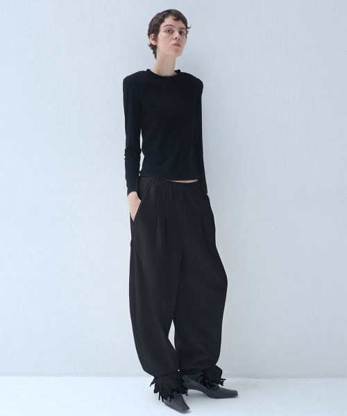 leinwande（ラインヴァンド）の「【leinwande】26AW新作 Balloon Track Pants / バルーントラックパンツ（その他パンツ・レディース・White/Black・ONE SIZE）」の10枚目の写真