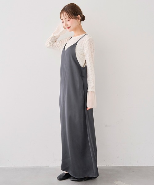 mil（ミル）の「サテン キャミ ワンピース 【588240】（ワンピース・レディース・チャコールグレー/ダークブラウン/モカ・XS/S）」の17枚目の写真