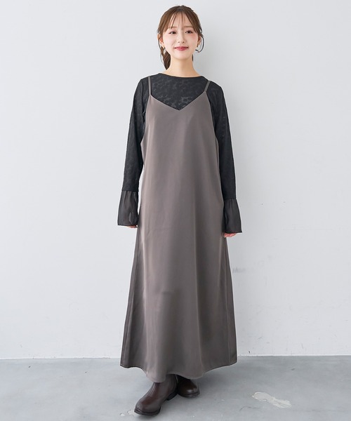 mil（ミル）の「サテン キャミ ワンピース 【588240】（ワンピース・レディース・チャコールグレー/ダークブラウン/モカ・XS/S）」の21枚目の写真