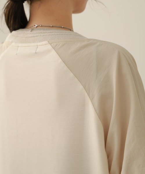 Bou Jeloud(ブージュルード)の「異素材コンビロゴ刺しゅうプルオーバー(Tシャツ/カットソー・レディース・オフホワイト/ブラック・FREE)」の14枚目の写真