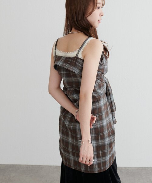 DISCOAT(ディスコート)の「【着こなし様々♪/WEB限定】3WAYソフトフランネルチェックシャツ(シャツ/ブラウス・レディース・ブラウン系その他/ブラック/ブラウン・FREE)」の12枚目の写真