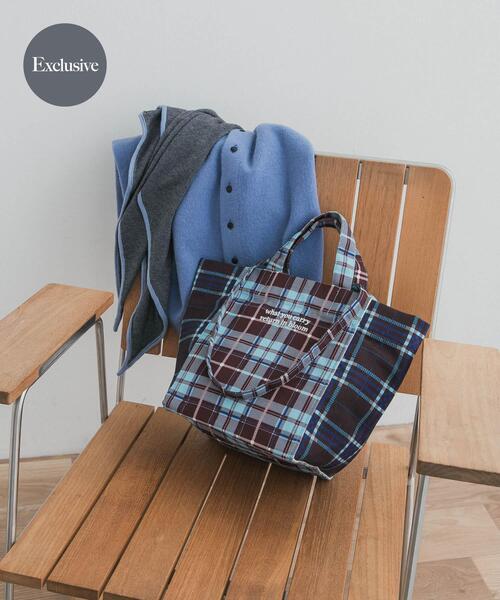 URBAN RESEARCH DOORS（アーバンリサーチドアーズ）の「『別注』beej×DOORS　チェックトートバッグ（トートバッグ・レディース・ブラウン系その他/レッド系その他・ONE）」の2枚目の写真