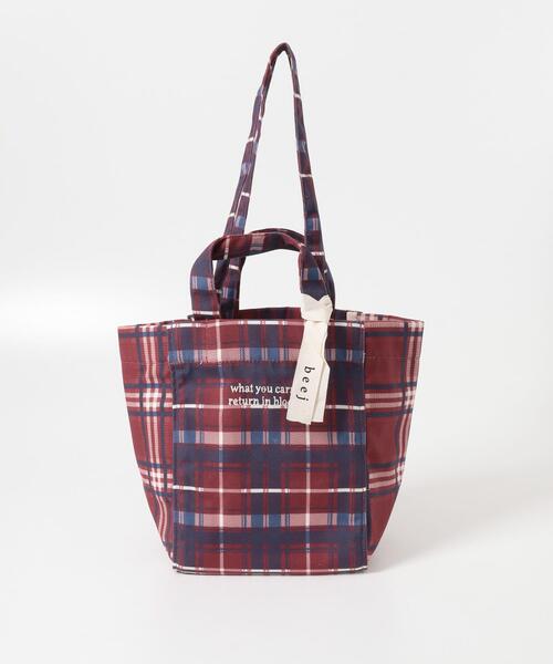 URBAN RESEARCH DOORS（アーバンリサーチドアーズ）の「『別注』beej×DOORS　チェックトートバッグ（トートバッグ・レディース・ブラウン系その他/レッド系その他・ONE）」の11枚目の写真
