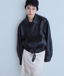 CODE A（コードエー）の「UKI UKI＊CODE A｜leather blouson（ブルゾン）」