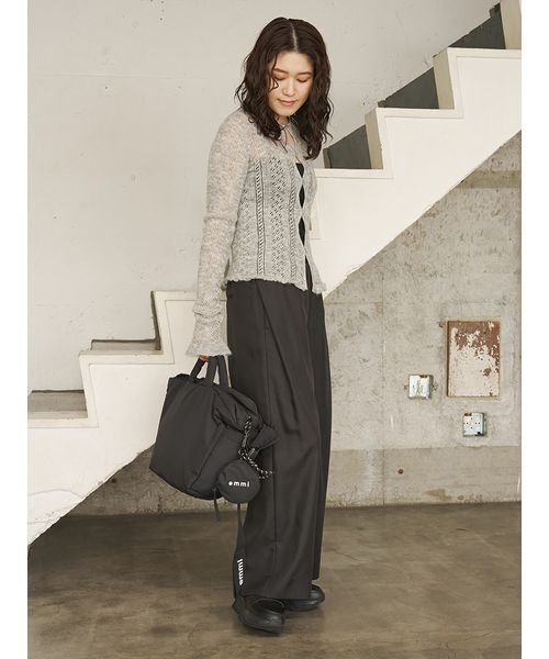 emmi（エミ）の「emmiロゴゴムジャガードイージーパンツ（その他パンツ・レディース・ベージュ/アイボリー/ブラック・1/0）」の5枚目の写真