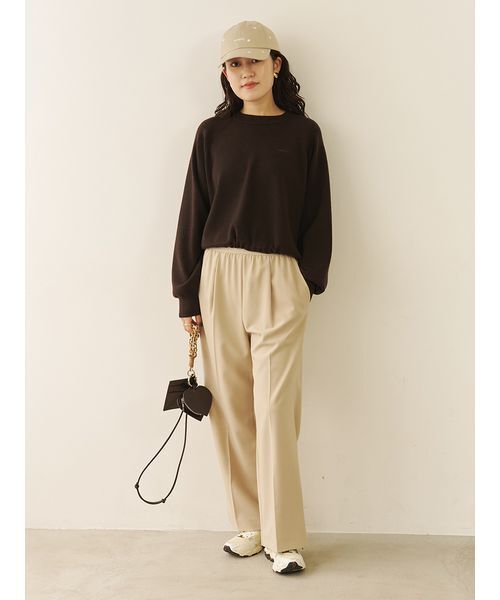 emmi（エミ）の「emmiロゴゴムジャガードイージーパンツ（その他パンツ・レディース・ベージュ/アイボリー/ブラック・1/0）」の13枚目の写真