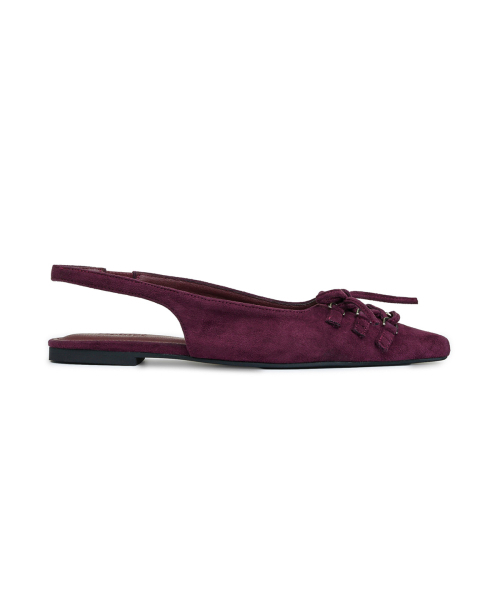 DEINET(ダイニット)の「FAUX SUEDE BUCKLE SLINGBACKS IN BURGUNDY(サンダル・レディース・その他・23cm/24cm/25cm)」の3枚目の写真
