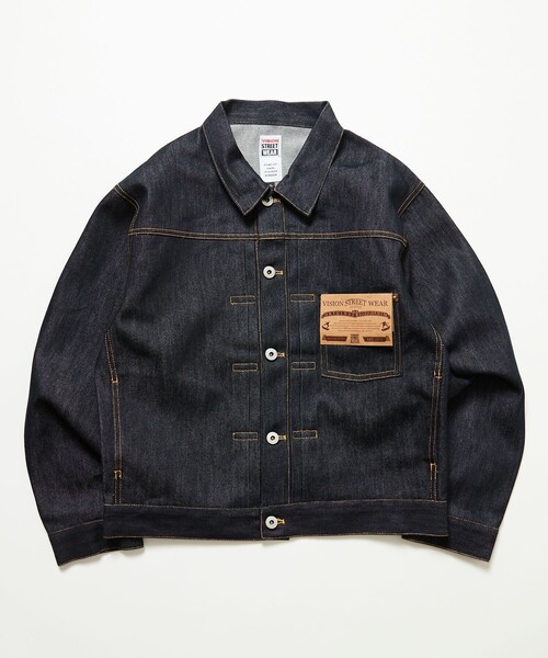 VISION STREET WEAR(ヴィジョンストリートウェア)の「VISION STREET WEAR/ヴィジョンストリートウェアー 限定展開 Rigid Denim JKT / リジットデニムジャケット(デニムジャケット・メンズ・ブラック/インディゴブルー・X-LARGE/LARGE/MEDIUM)」の3枚目の写真