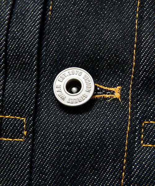 VISION STREET WEAR(ヴィジョンストリートウェア)の「VISION STREET WEAR/ヴィジョンストリートウェアー 限定展開 Rigid Denim JKT / リジットデニムジャケット(デニムジャケット・メンズ・ブラック/インディゴブルー・X-LARGE/LARGE/MEDIUM)」の6枚目の写真