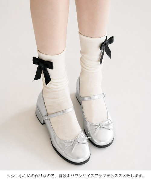 Miniministore(ミニミニストア)の「メリージェーンパンプス リボンローファー(ローファー・レディース・シルバー/ブラック・22.5cm/23.5cm/23.0cm/24.5cm/24.0cm)」の9枚目の写真