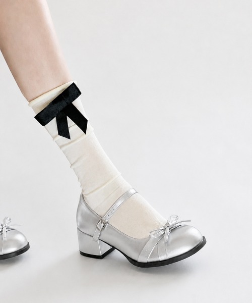 Miniministore(ミニミニストア)の「メリージェーンパンプス リボンローファー(ローファー・レディース・シルバー/ブラック・22.5cm/23.5cm/23.0cm/24.5cm/24.0cm)」の11枚目の写真